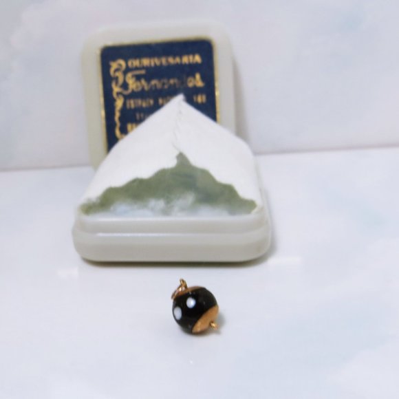 Fernandes ~OURIVESARIA ~ 18k & Black Enamel Bead Charm - Picture 1 of 4